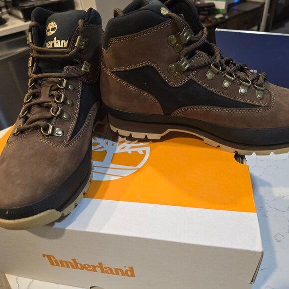 Timberland Euro Hiker Mid - Men's Winter Boots Grey/Black/Brown Size 10 NEW - Picture 3 of 16